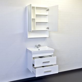 Тумба-умывальник Comforty Никосия 60П белый глянец с раковиной Fest 60	 00-00011161