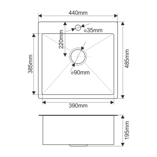 Мойка H44485 Melana ProfLine 3,0/200 сатин