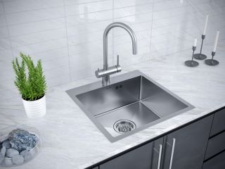 Мойка кухонная Paulmark Kroner PM215951-BS брашированная нержавеющая сталь