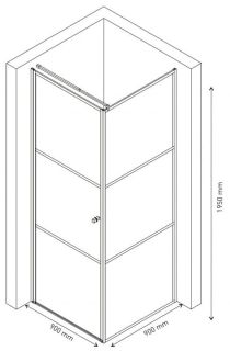 Душевой уголок Berges Dark L 90x90см чёрный матовый 061020L