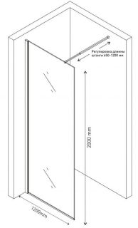 Душевая перегородка Berges Sky 120см хром 064005