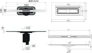 Душевой лоток Berges Wasserhaus Simpel 090010 40 Матовый хром