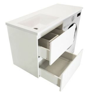 Подвесная тумба под раковину Эстет Dallas Luxe ФР-00001927 Л/П 120см два ящика белый