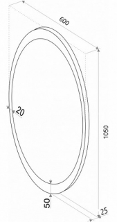 Зеркало с подсветкой Continent Lily ЗЛП494 с сенсорным выключателем 60см