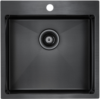 Мойка кухонная Paulmark Velten PM905151-GM воронёная сталь