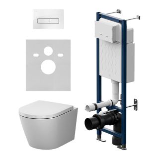 Инсталляция Am.Pm ErgoFit с подвесным унитазом Aquaspin и клавишей IS110301.851900