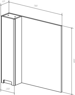 Зеркало-шкаф Bellezza Пегас 80см левый белый 00000008055