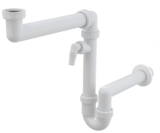 Сифон для мойки AlcaPlast со штуцером и накидной гайкой A872P
