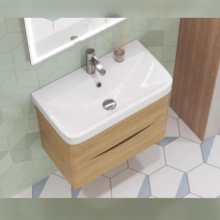 Тумба под раковину подвесная Velvex Clay tp.CLA.9595.70.2Y дуб верона, 70 см