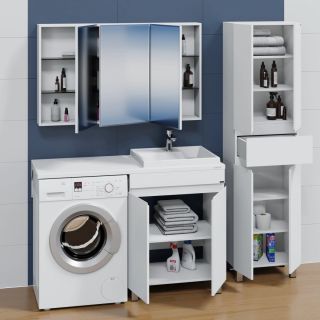 Тумба под раковину для стиральной машины СанТа Марс 700315 напольная 68см белый