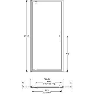 Душевая дверь Kerama Marazzi Vetro VE.90.PD.CR 90 см стекло прозрачное профиль хром