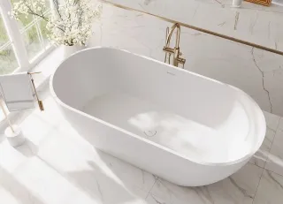 Ванна отдельностоящая Эстет Майами 1685х758 ФР-00017888 Solid Surface белая