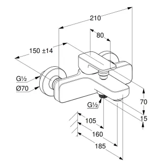 Смеситель для ванны Kludi Renon 426915375 белый матовый