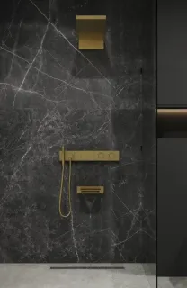 Душевой комплект Boheme Zodiac 133-2-G с термостатом золото