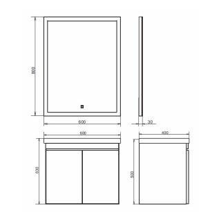 Comforty Тумба-умывальник "Осло-60" бетон светлый с раковиной Fest 60 F01 00-00000835