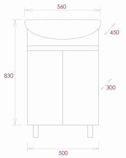 Напольная тумба под раковину Onika Милтон 105559 55см белый