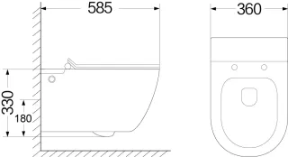 Унитаз подвесной Ceruttispa Barbaria Aria Pulse CT10591 с функцией импульсного смыва белый