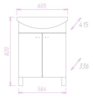 Напольная тумба под раковину Onika Лига 106134 60см белый