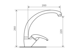 Смеситель для кухни Polygran Высокий серый 726262