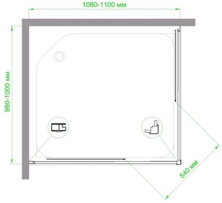 Душевой уголок Royal Bath HPD 110x100см белый RB1110HPD-T
