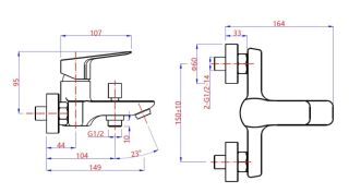 Смеситель для ванны Paini Viva Style P4YO111 чёрный