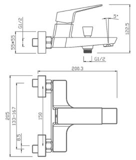 Смеситель для ванны Paini Torre 98CR111 хром