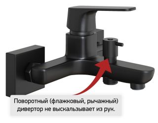Смеситель для ванны Paini Bari RTYO111 чёрный