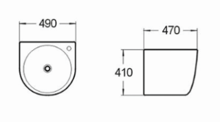 Раковина  CeramaLux 500F белый 49 см