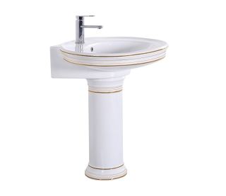 Раковина CeramaLux 4286 белая хром 75 см