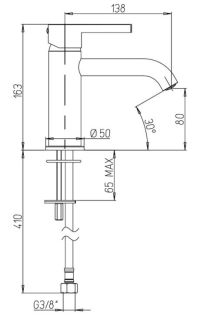 Смеситель для раковины Paini Brera 74PZ205O чёрный матовый