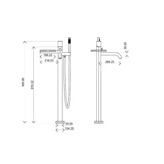 Напольный смеситель для ванны Boheme Stick Diamond 129-BRB брашированная бронза