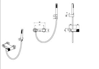 Смеситель для ванны и душа Boheme Stick Linea 123-CRCR.3 хром