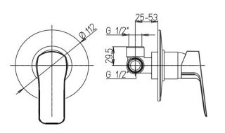 Встраиваемый смеситель для душа Paini Viva Style P4CR690 хром
