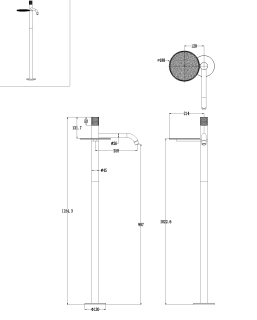 Напольный смеситель для раковины Boheme Stick Spirale 120-CB.4 брашированная медь