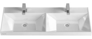 Двойная раковина на тумбу СанТа Юпитер 100 см белый