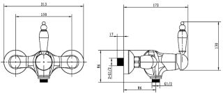 Смеситель для душа Boheme Crystal хром 264-CRST