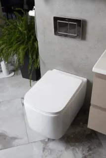 Подвесной унитаз Boheme Mane 970-SET-W безободковый белый глянец