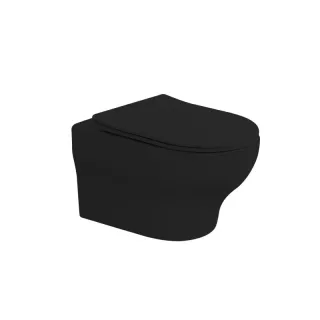 Подвесной унитаз Boheme Fiore 978-SET-B безободковый смыв торнадо чёрный матовый