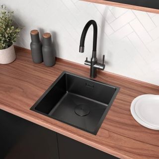 Кухонная мойка Lemark Olanga 440 9932124 чёрный матовый