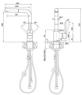 Смеситель для кухни Paulmark Kassel Ka214311-428 шампань