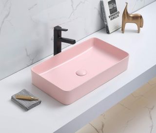 Раковина CeramaLux 78189MP-3 розовая 60.5 см