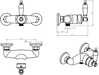 Смеситель для душа Boheme Vogue Crystal золото 214-CRST