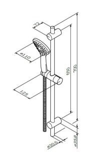 Душевой гарнитур Am.pm Gem F0190100 110 мм штанга 700 мм