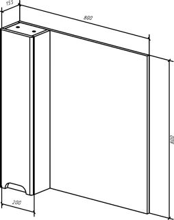 Зеркало-шкаф Bellezza Андрэа 80см левый бежевый 00000007262