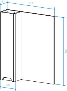 Зеркало-шкаф Bellezza Андрэа 65см левый белый 00000007010