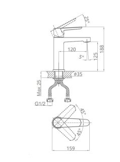 Смеситель для раковины DQ Bayern.Mnchen DA1562105 чёрный