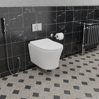 Унитаз CeramaLux 2619E подвесной с сиденьем Микролифт