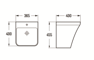Раковина  CeramaLux 500PMB черная 36.5 см