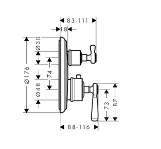 Смеситель для душа Hansgrohe Montreux 16801820 шлифованный никель