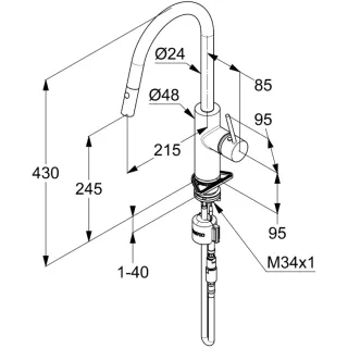 Смеситель для кухни Kludi E-Go Voice 423005377 электронный с выдвижным изливом белый матовый